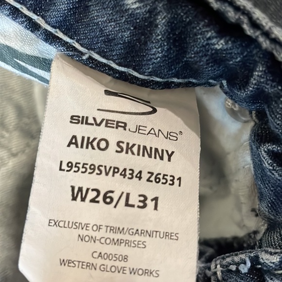 Silver Aiko Distressed Skinny Jeans - Picture 5 of 12